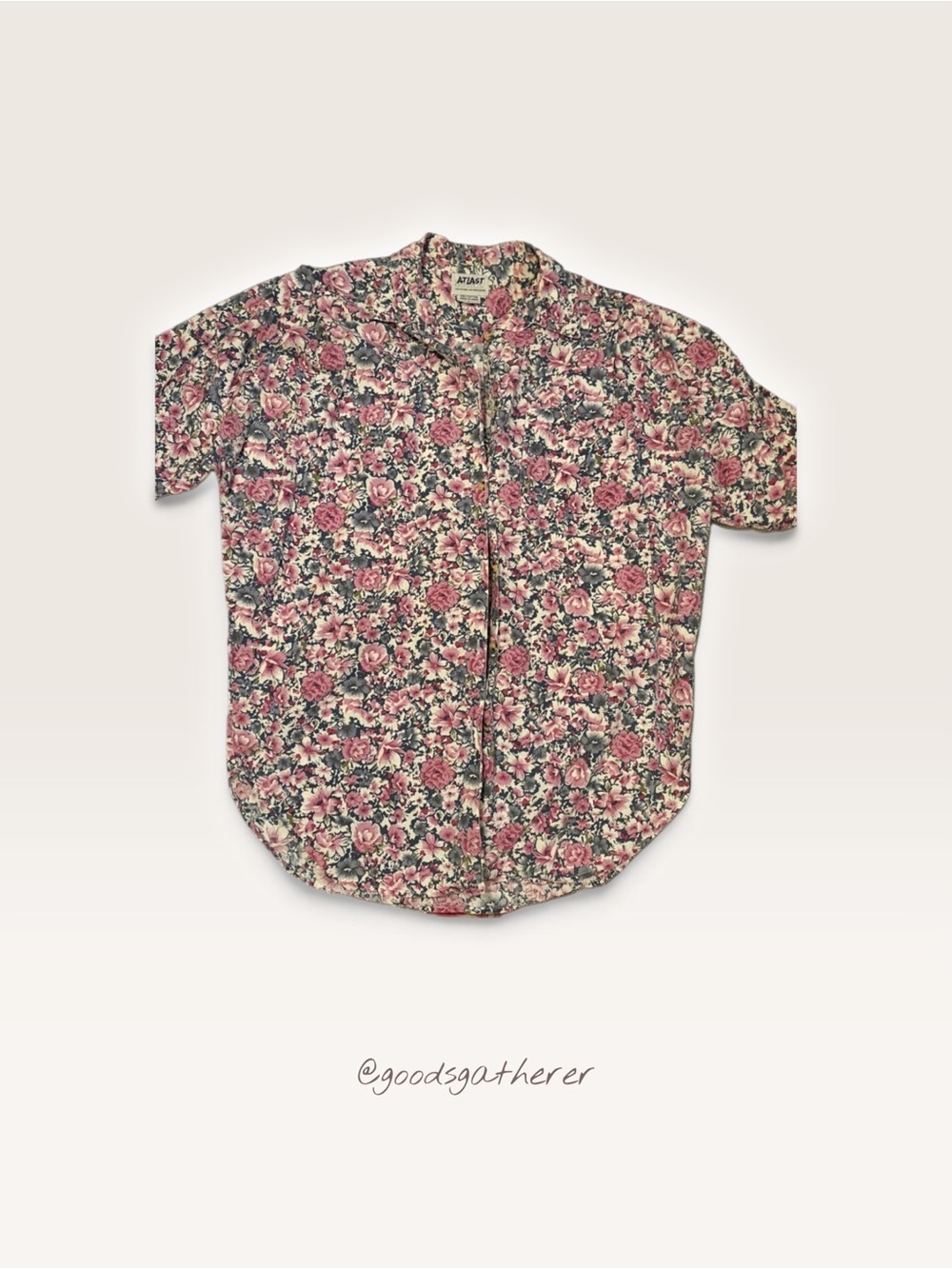 VINTAGE 100% Cotton 1993 Atlast Floral Button Down Shirt
